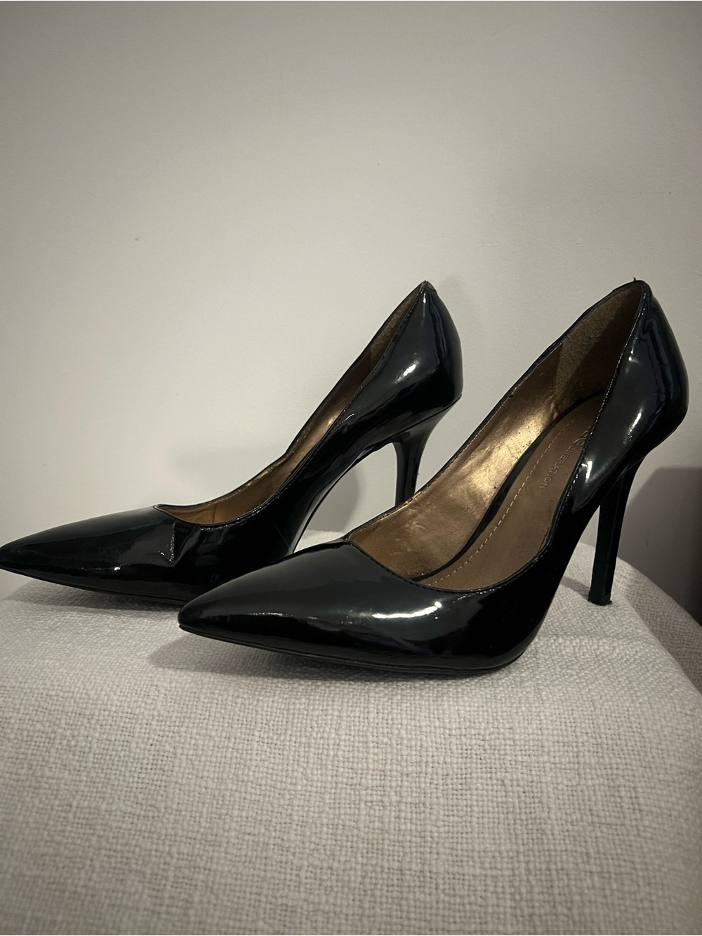 BCBGeneration Black Patent Pointed Toe Stiletto Pumps